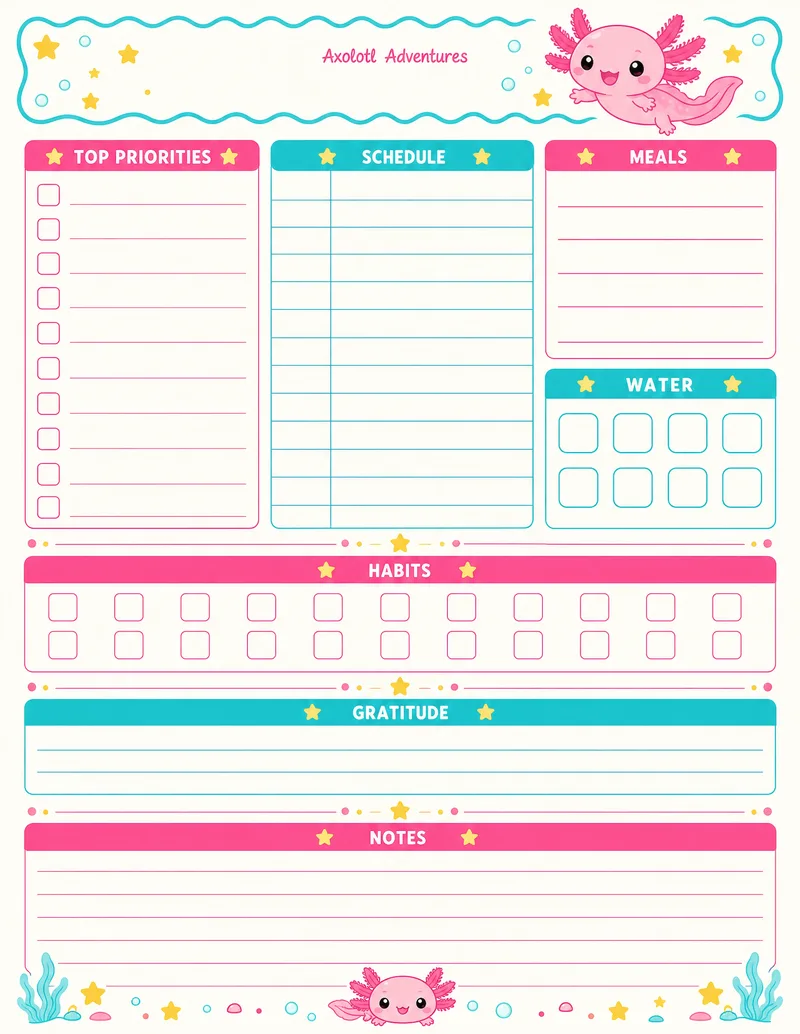 An AI-designed planner page