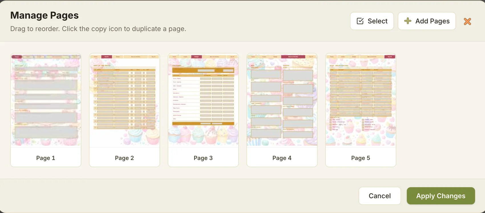 Manage your pages