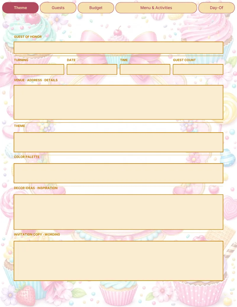A finished fillable PDF product page